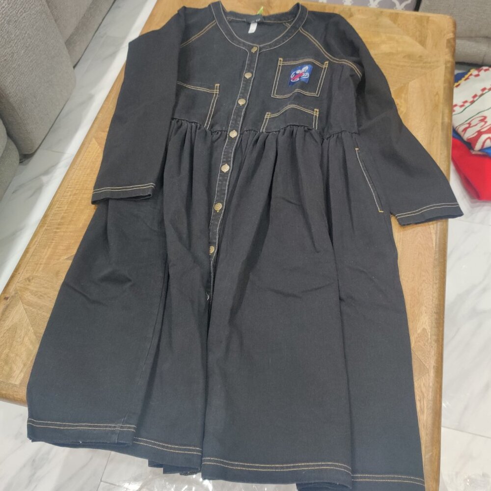 Lazy Oaf denim pizza dress size XXL New - Picture 1 of 4